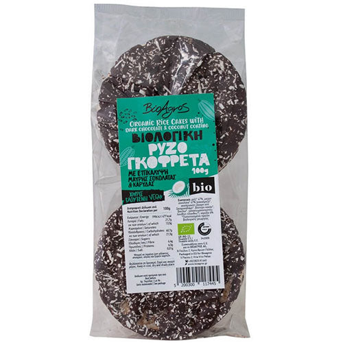 ΒΙΟΛΟΓΙΚΗ ΡΥΖΟΓΚΟΦΡΕΤΑ ΜΕ ΕΠΙΚ. ΜΑΥΡΗΣ ΣΟΚΟΛΑΤΑΣ & ΚΑΡΥΔΑΣ ΧΩΡΙΣ ΓΛΟΥΤΕΝΗ ΒΙΟΑΓΡΟΣ ΒΙΟ 100ΓΡ