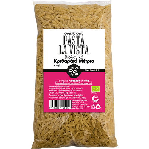 ΒΙΟΛΟΓΙΚΟ ΚΡΙΘΑΡΑΚΙ ΜΕΤΡΙΟ PASTA LA VISTA 500ΓΡ ΒΙΟ