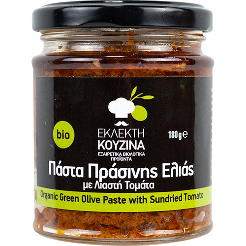 ΒΙΟΛΟΓΙΚΗ ΠΑΣΤΑ ΠΡΑΣΙΝΗΣ ΕΛΙΑΣ ΜΕ ΛΙΑΣΤΗ ΝΤΟΜΑΤΑ ΕΚΛΕΚΤΗ ΚΟΥΖΙΝΑ ΒΙΟ 180ΓΡ