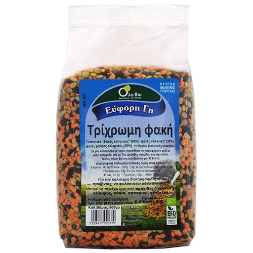 ΒΙΟΛΟΓΙΚΗ ΤΡΙΧΡΩΜΗ ΦΑΚΗ ΟΛΑ ΒΙΟ 500ΓΡ ΒΙΟ