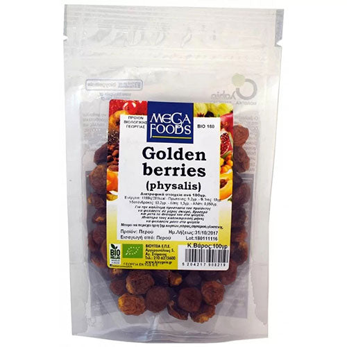 ΜΟΥΡΑ ΧΡΥΣΑ GOLDEN BERRIES MEGA FOODS 100ΓΡ ΒΙΟ